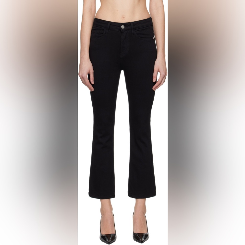 Frame Denim Black Le Crop Mini Boot Jeans, size 33
